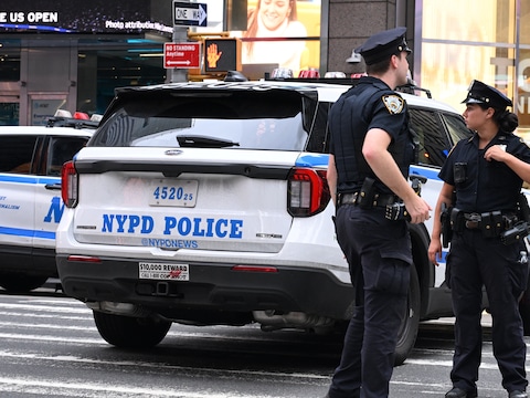 Politie op Times Square in New York, waar het incident plaatsvond.