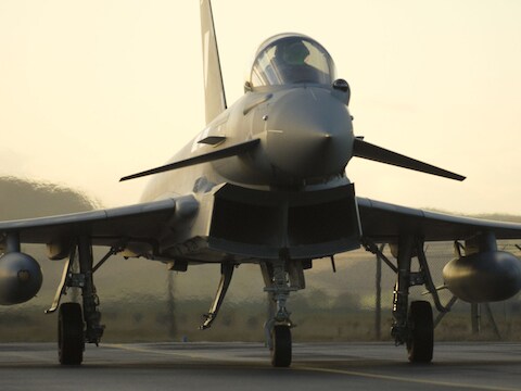 Zes van deze Typhoon Jets vliegen vandaag richting Cyprus.