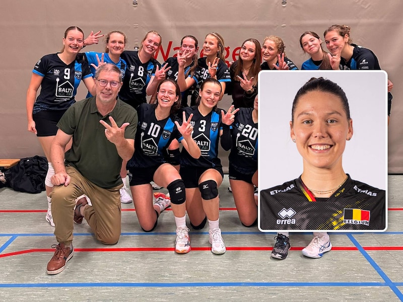 dames C van Balti Kortrijk Spurs / (inzet: archiefbeeld van Janne Deleu)