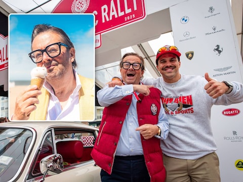 Marc Coucke met Average Rob op zijn Zoute Grand Prix. Inzet; sinds vorig jaar heeft hij ook een ijssalon in de kustgemeente en daar komt nu een strandbar bij