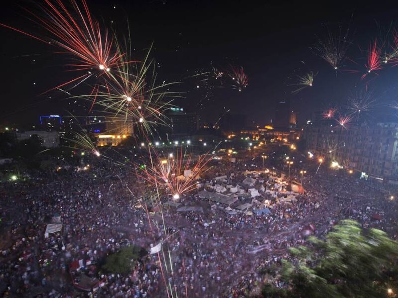 Het Tahrirplein in Caïro.