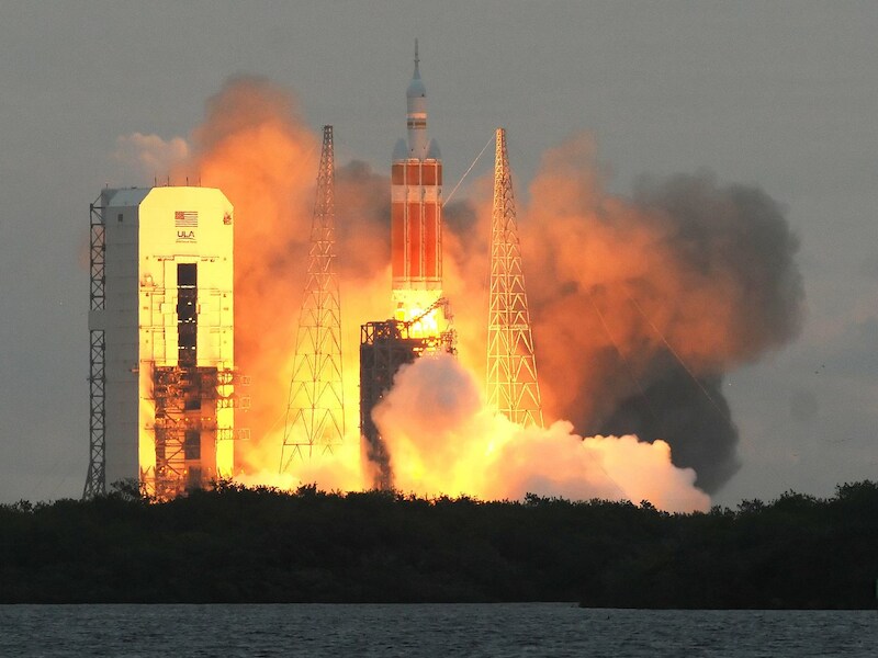 De eerste lancering van Orion, afgelopen vrijdag op Cape Canaveral.