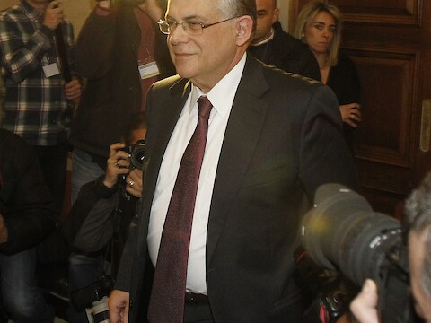 De Griekse premier Lucas Papademos.