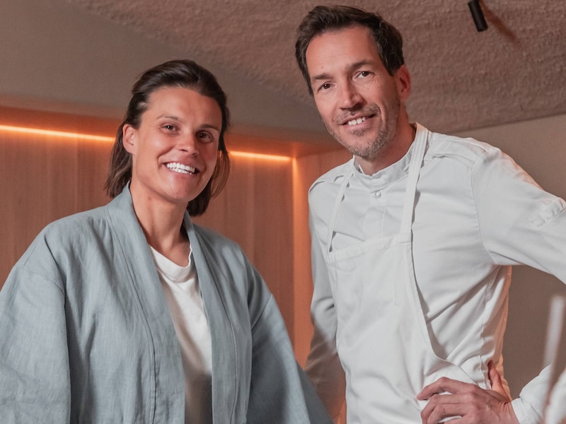 Sterrenchef Edwin Menue (44) en gastvrouw Fleur Boussy (41).