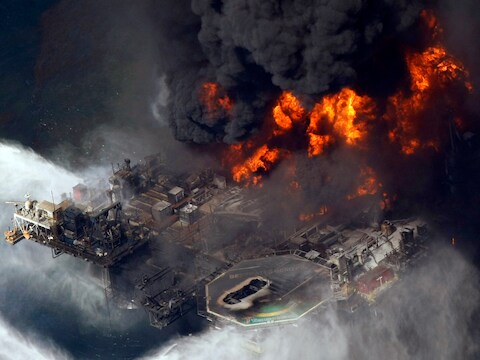 Deepwater Horizon op 21 april 2010.