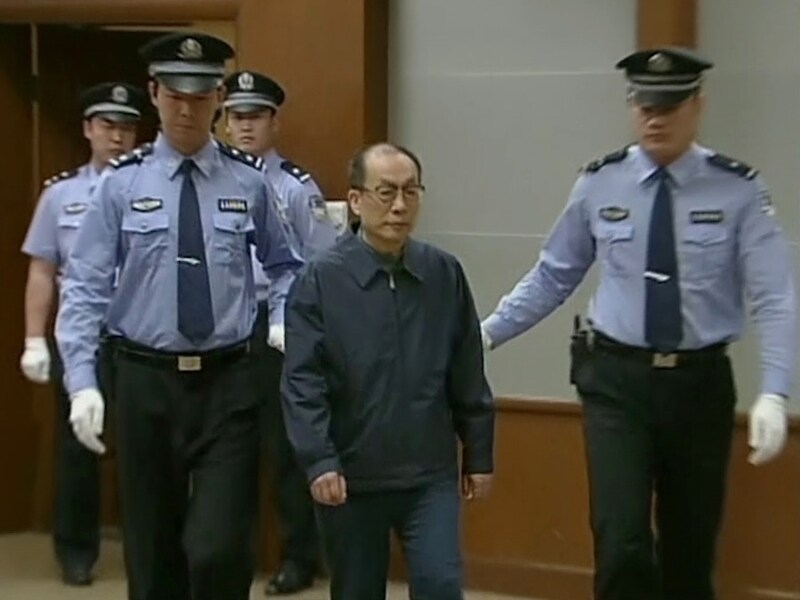 Liu Zhijun in de rechtbank.