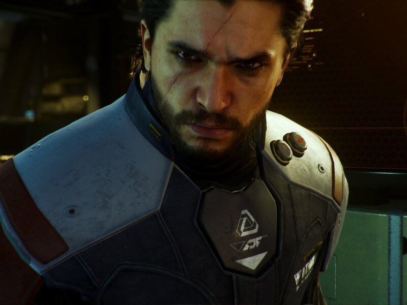 Kit Harington als slechterik in 'Call of Duty: Infinite Warfare', de recentste aflevering uit de schietspellenreeks. De verkoop daarvan gaat al enkele jaren achteruit.