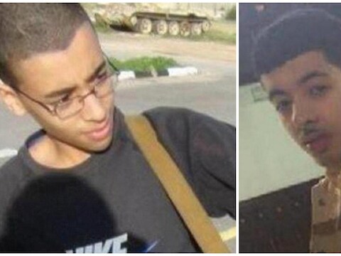 De zelfmoordterrorist van Manchester Salman Abedi (rechts) en zijn broer Hashim (links)