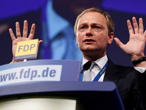 Kopstuk van de FDP Christian Lindner.