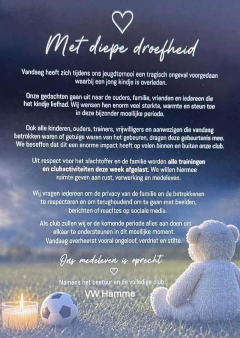 Het bestuur van VW Hamme verspreidde later ook nog een uitgebreid steunbericht.