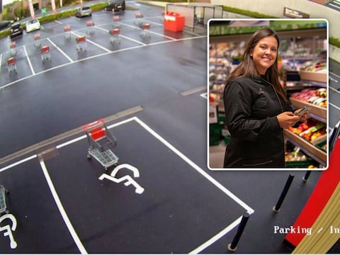 Dit beeld registreerde de camera bij de parking van Spar Handzame, Inzet: Zaakvoerster Delphine Devadder