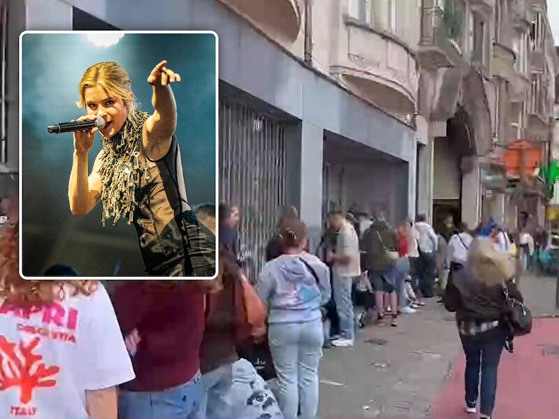 Lange rij voor Pommelien Thijs aan de Roma in Borgerhout waar ze twee concerten voor het goede doel geeft. De concerten werden aangekondigd in de nasleep van een reeks optredens van Pommelien Thijs in de AFAS Dome., Inzet: Pommelien Thijs op Pukkelpop eerder deze zomer