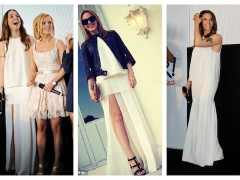 Melanie C en Kylie M in de jurk.