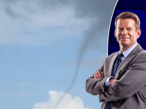 Waterhoos boven Oostduinkerke en Nieuwpoort
