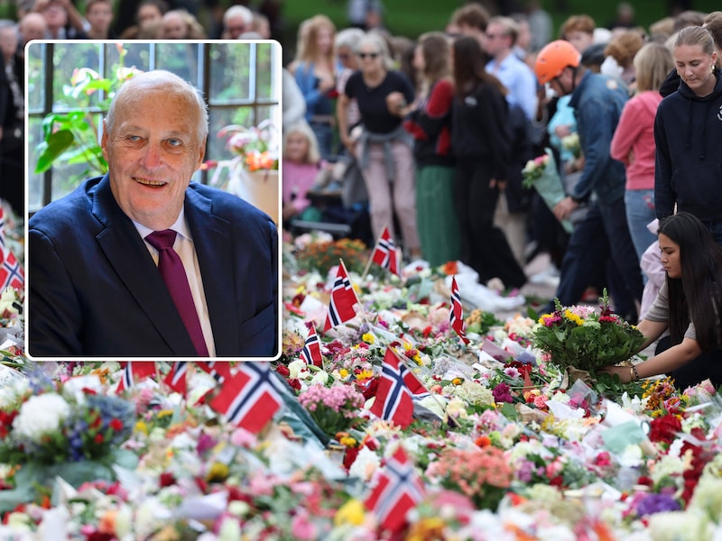 IN BEELD. Honderden mensen bij Noors paleis na overlijden koning Harald (89)