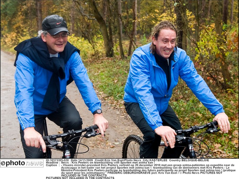 Kris Peeters en Fred Deburghgraeve bij training voor beklimming Aconcagua.