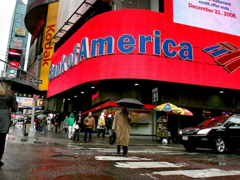 Bank of America op Times Square in New York.