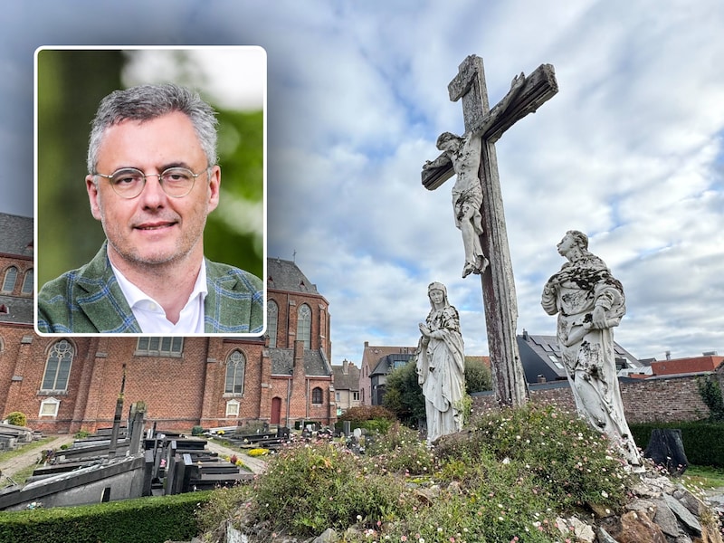 Calvarie op begraafplaats van Sijsele gaat naar atelier voor restauratie, Inzet: Joachim Coens