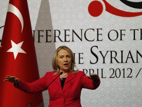 Amerikaans buitenlandminister Hillary Clinton sprak de conferentie toe.