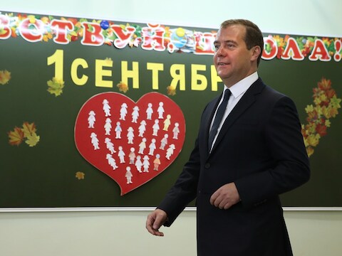 De Russische premier Dmitri Medvedev.