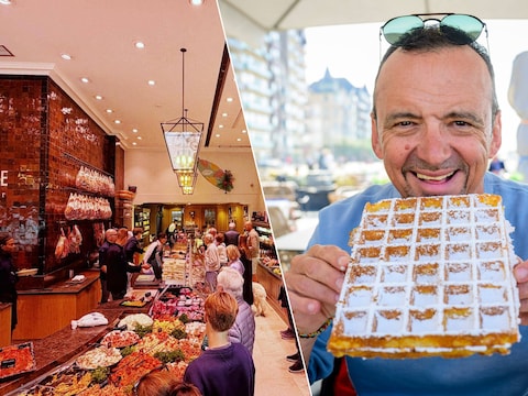 Slagerij Vandycke in Knokke kreeg een dubbele 10/10 voor zijn broodjes. Rechts: Luc Bellings met de beste wafel van zijn leven: die van La Barraca in De Panne. 