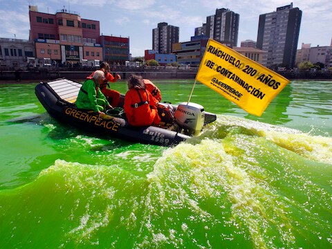 Greenpeace voerde in 2010 actie op de Matanza-Riachuelo.