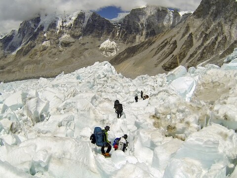 Klimmers op de Mount Everest.