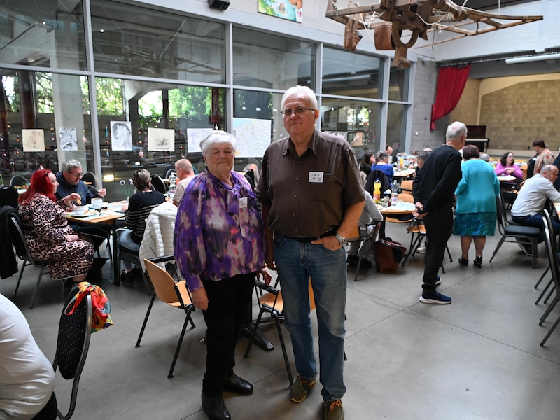 Voorzitter Marie-Jeanne Sente en ondervoorzitter Eddy Rombaut van Maia-Tabora tijdens de brunch in OC De Brouwerij.