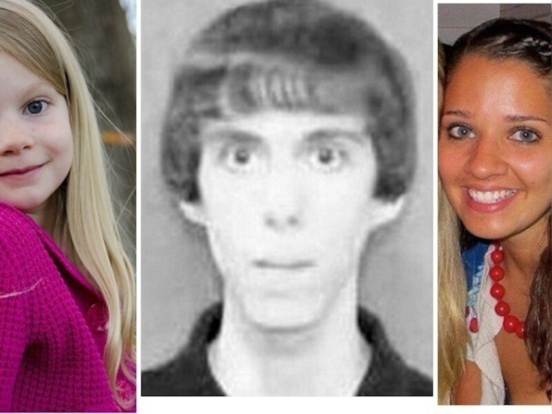 De gestoorde schutter Adam Lanza (midden) slachtte onder meer Emilie (l) en lerares Victoria( r) af.