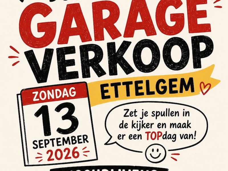 Garageverkoop in Ettelgem op zondag 13 september