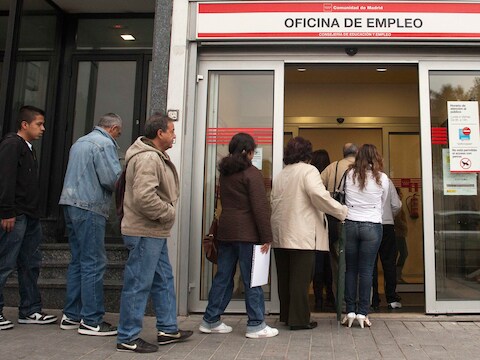 Spanje lijdt sterk onder de economische crisis. Een op de vier Spanjaarden is werkloos.