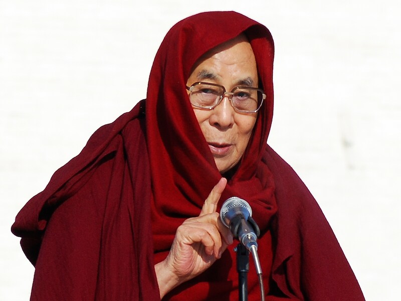 De dalai lama in de Mongoolse hoofdstad Ulaanbatar.