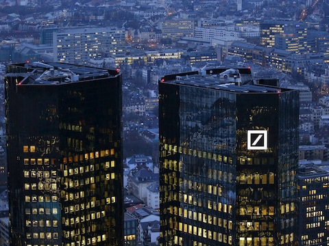 Het hoofdkwartier van Deutsche Bank in Frankfurt.