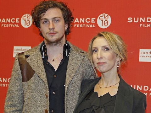 Sam Taylor-Johnson (rechts) en acteur Aaron Johnson.