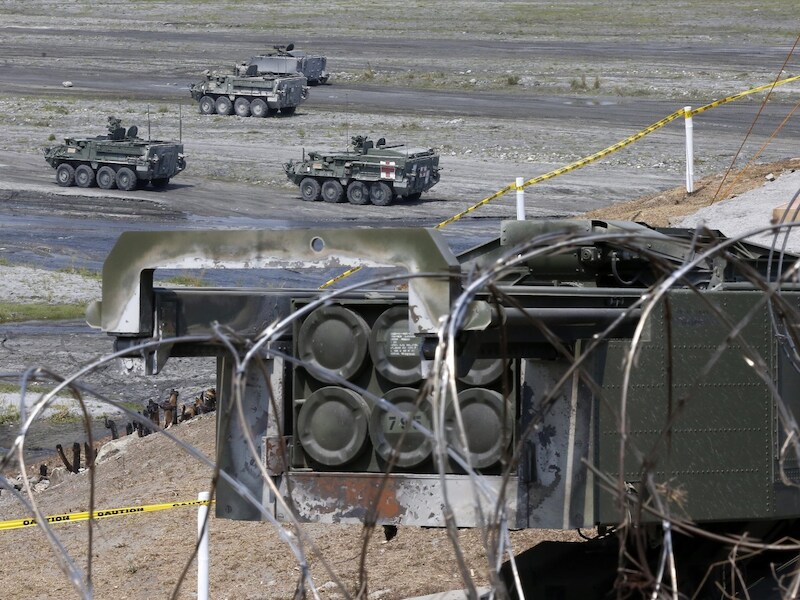 Een Amerikaanse HIMARS eerder deze maand tijdens gemeenschappelijke militaire oefeningen in de Filipijnen.