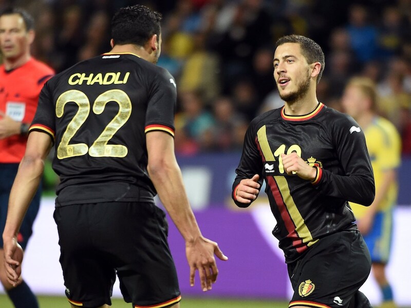 Eden Hazard was afgelopen zondag goed voor de 0-2 in Zweden.