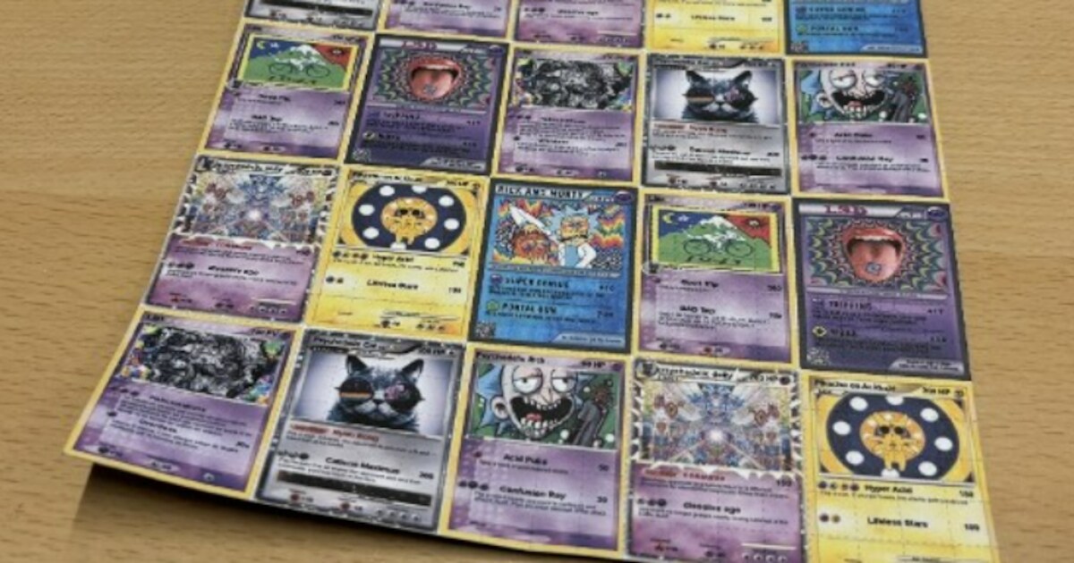 Politie doet unieke vondst: LSD-vellen geprint als Pokémonkaarten
