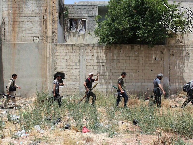 Syrische rebellen in Homs.