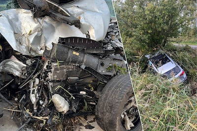 Koppel eindigt in gracht na zware crash langs E40 in Adinkerke