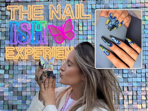 Leonie Aelgoet (19) won de nail-art wedstrijd in Tielt in de categorie ‘Best dressed nails’ met “Starry night Van Gogh” geïnspireerde nagels