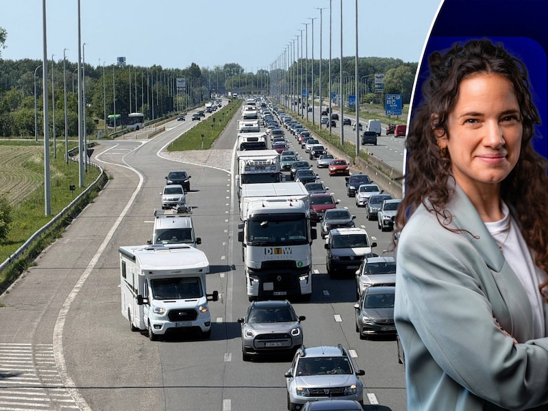 File op de E40 tussen Nieuwpoort en Jabbeke.