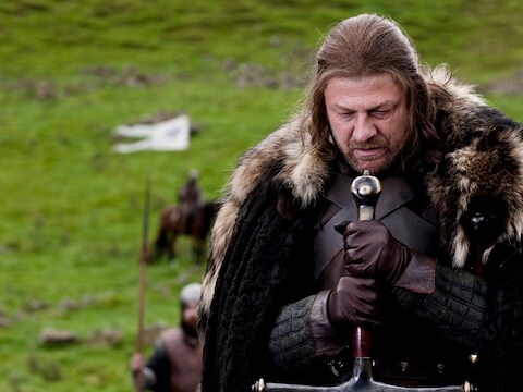 Sean Bean als 'Eddard Stark' in de HBO-serie Games of Thrones.