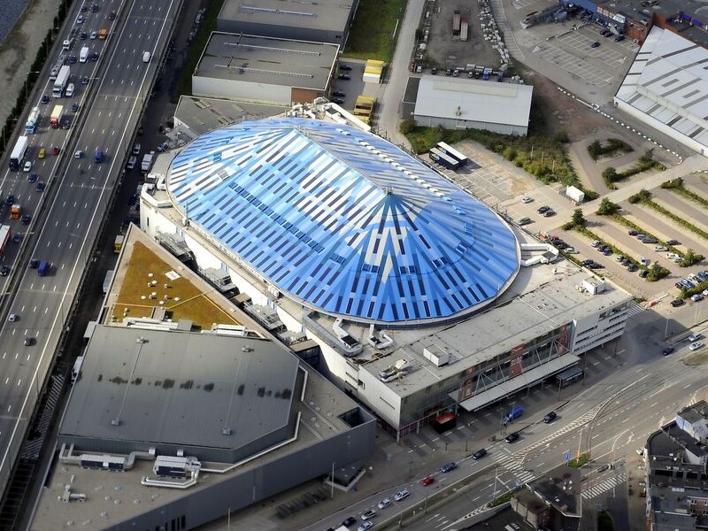 Luchtfoto van het Antwerpse sportpaleis