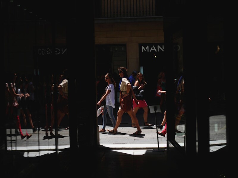 Ramblas, Barcelona. Voor de tweede keer in drie jaar tijd zit Spanje in een recessie