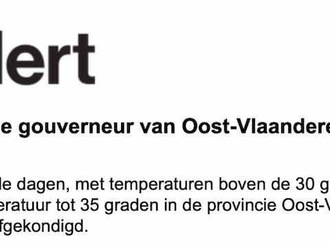 BE-Alert voor de hitte in Oost-Vlaanderen