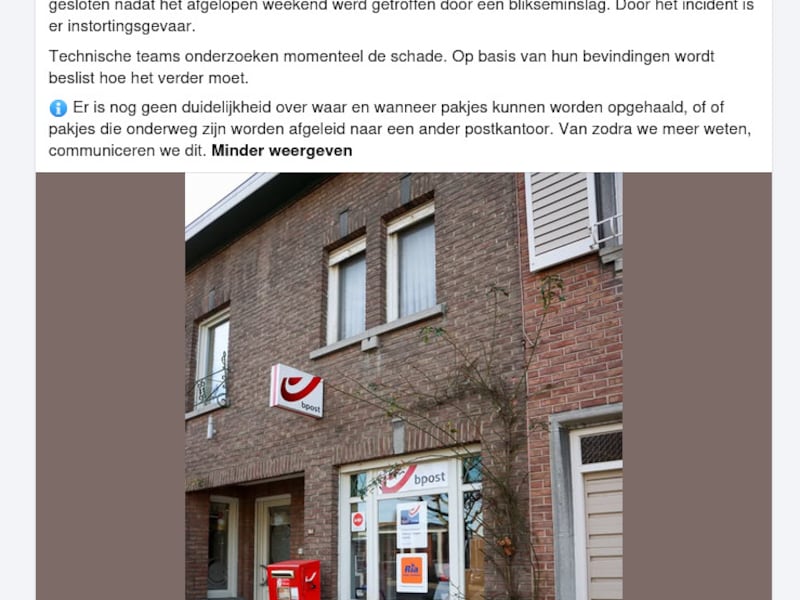 De gemeente Wielsbeke communiceerde destijds via facebook over de sluiting. 
