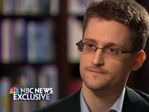 Edward Snowden tijdens een exclusief interview met NBC News woensdag.