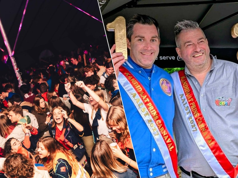 Nacht van de jeugdbeweging in Aalst., Kenny Baele en Timothy Persoons kregen hun kandidatenlint, zij zijn kandidaat-prins carnaval in Aalst.