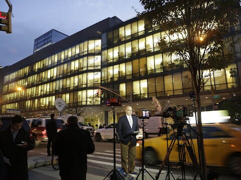 Het Bellevue-ziekenhuis in New York, waar Craig Spencer is opgenomen.