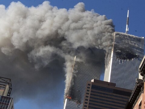 Twin Towers in New York tijdens de aanslag 9/11.
